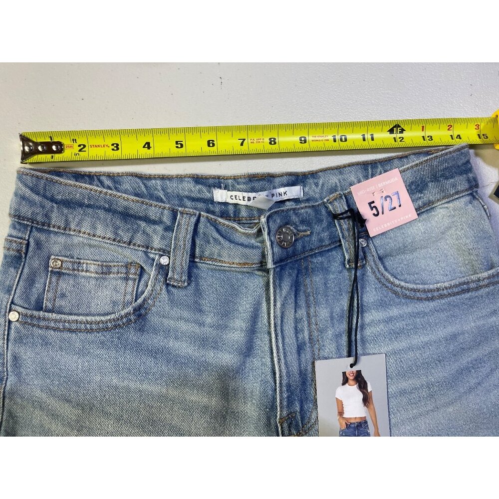 Celebrity Pink Size 5/27 Mid-Rise Denim Bermuda Shorts Lightweight - Picture 3 of 11